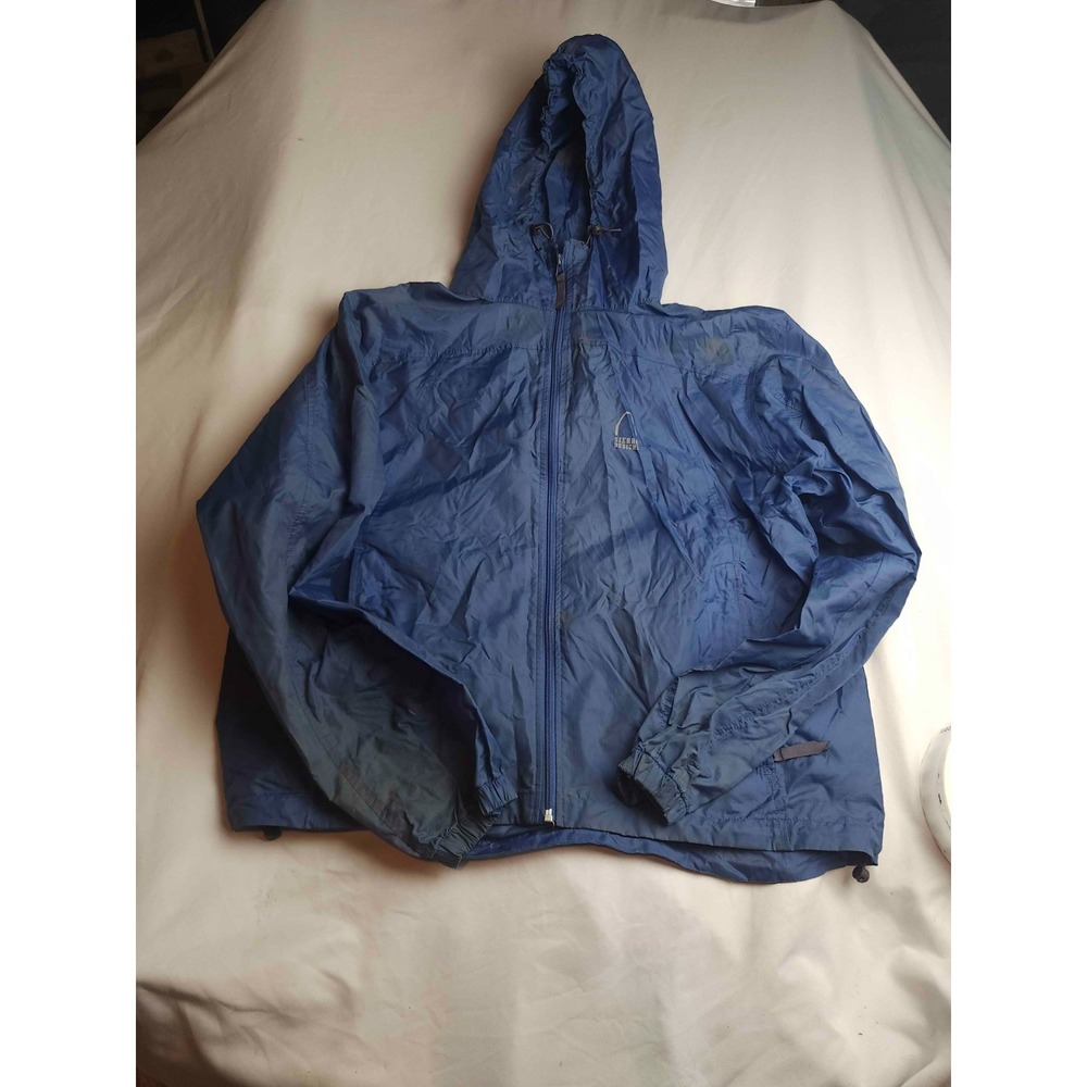 Sierra Designs Jacket Mens Large Blue Windbreaker Gorpcore Full Zip Hooded Nylon